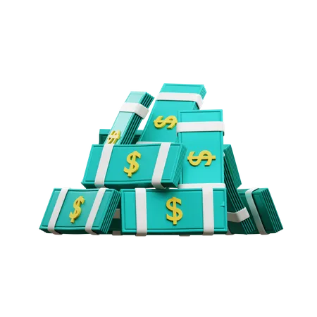 Pile Dollar Banknotes  3D Icon