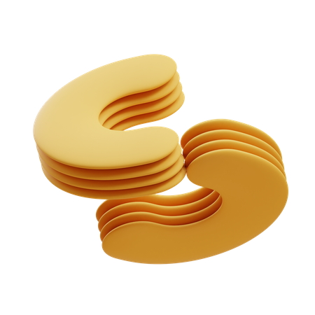 Double pile boomerang  3D Illustration