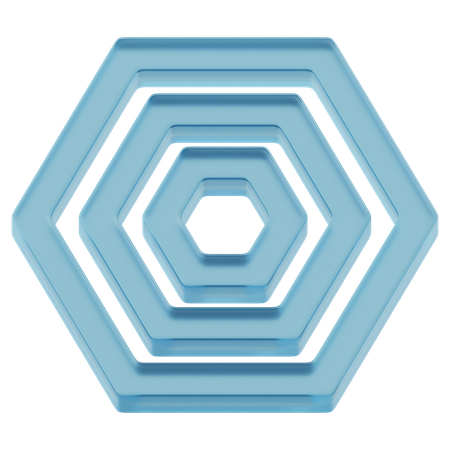 Pile hexagonale en verre bleu stratifié  3D Icon