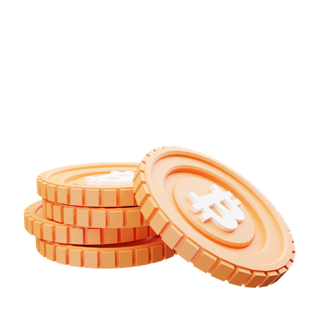 Pile of Bitcoin Coins 3D Illustration