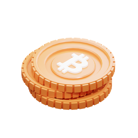 Pile of bitcoins  3D Illustration