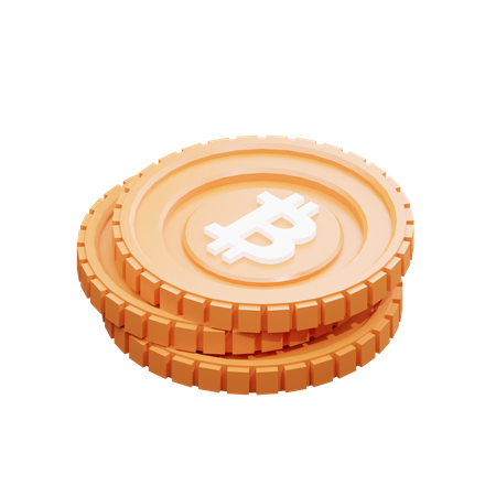 Pile of bitcoins 3D Illustration