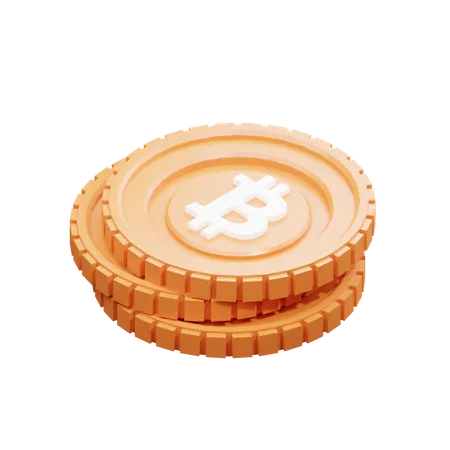 Pile of bitcoins  3D Illustration