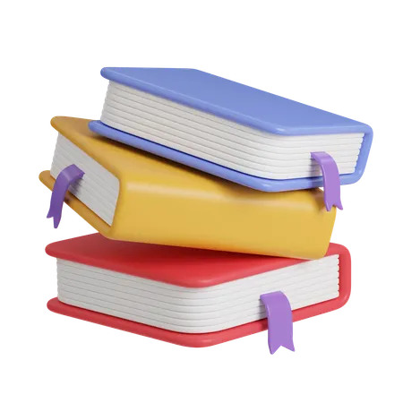 Colorful Book Icons Minimal 3 D Illustration School Education 3D Icon