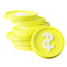 3d pile of dollar logo