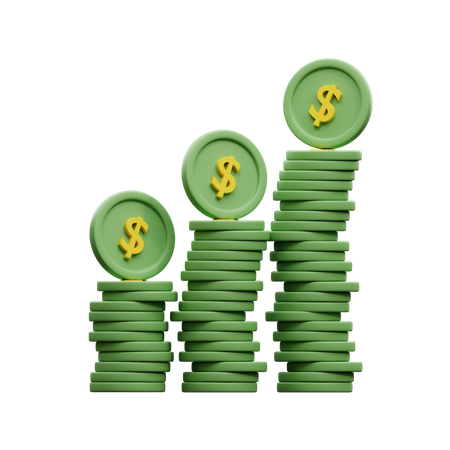 Pile Of Dollar Coins 3D Icon