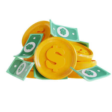Pile Of Dollars 3D Icon