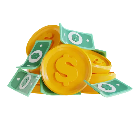 Pile Of Dollars  3D Icon