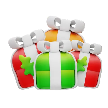 3 D Illustration Of A Pile Of Gifts 3D Icon