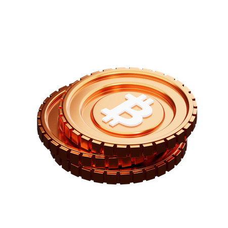 Pile of golden Bitcoins 3D Illustration