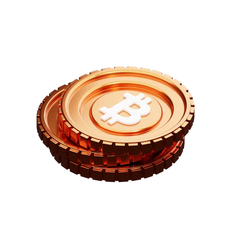 Pile of golden Bitcoins  3D Illustration