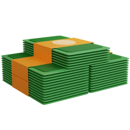 3 D Rendering Pile Of Money Isolated 3D Icon