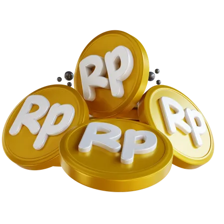 Pile Of Rupiah Coins  3D Illustration