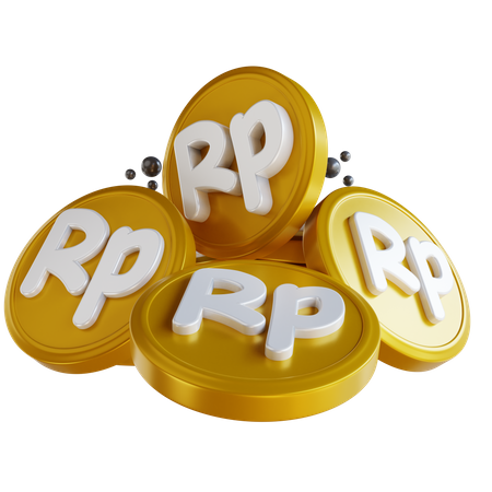 Pile Of Rupiah Coins 3D Illustration