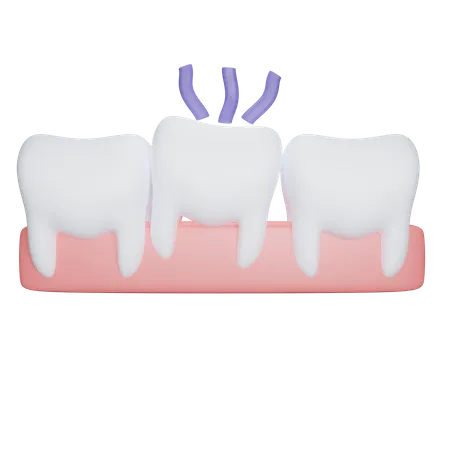 Toothache Among Piled Up Other Teeth 3D Icon