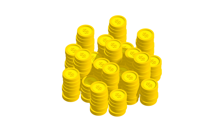 Piles de dollars  3D Icon