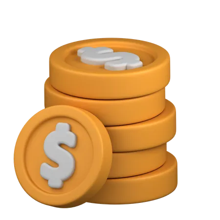 Piles de pièces de monnaie  3D Icon