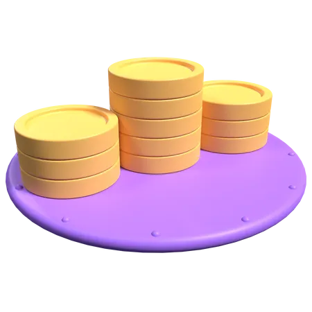 Piles de pièces de monnaie  3D Icon