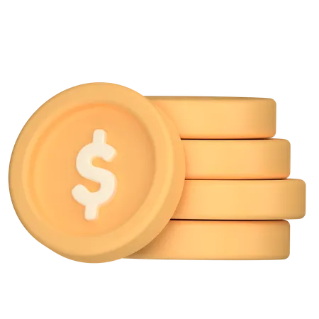 Piles de pièces de monnaie  3D Icon