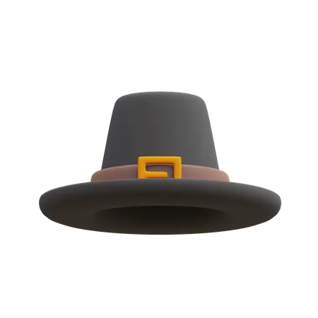 Pilgrim Hat  3D Illustration
