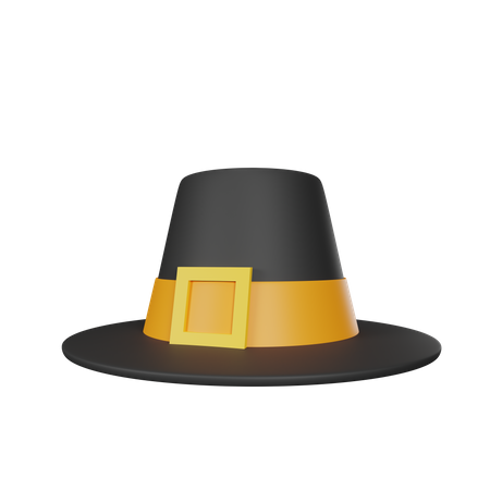 Pilgrim Hat 3D Icon