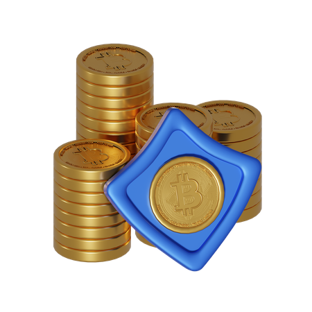 Pilha de bitcoins  3D Illustration