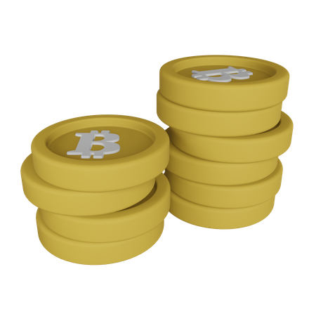 Pilha de bitcoins  3D Illustration