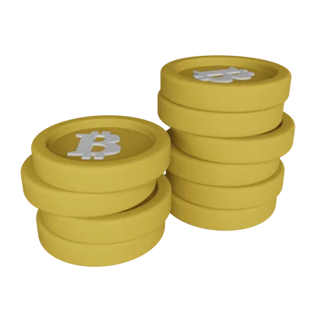 Pilha de bitcoins  3D Illustration