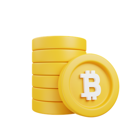 Pilha de bitcoins  3D Illustration