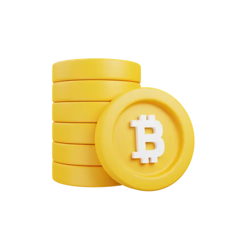 Pilha de bitcoins  3D Illustration