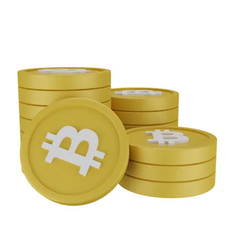 Pilha de bitcoins  3D Icon