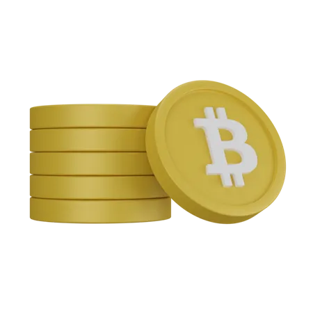 Pilha de bitcoins  3D Icon