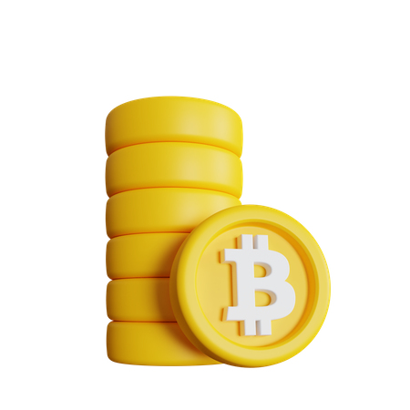 Pilha de bitcoins  3D Icon