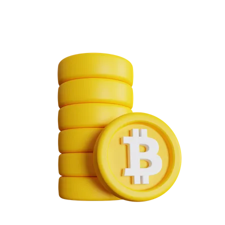 Pilha de bitcoins  3D Icon