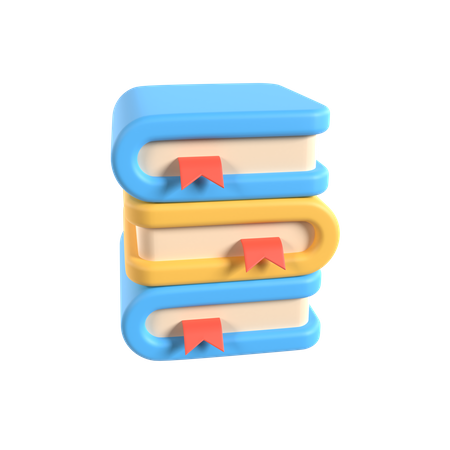 Pilha de livros  3D Icon