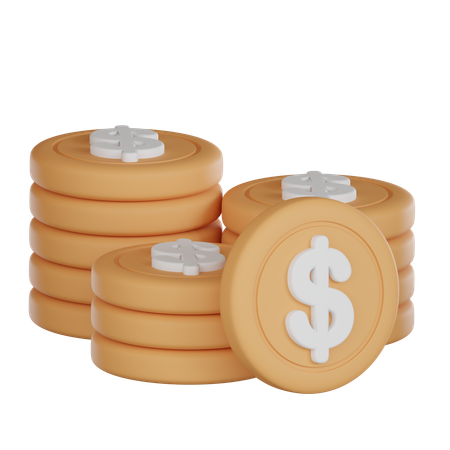 Pilha de moedas  3D Icon