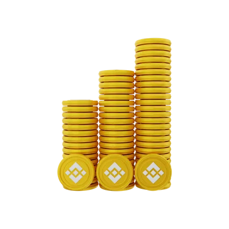 Pilha de moedas binance  3D Illustration