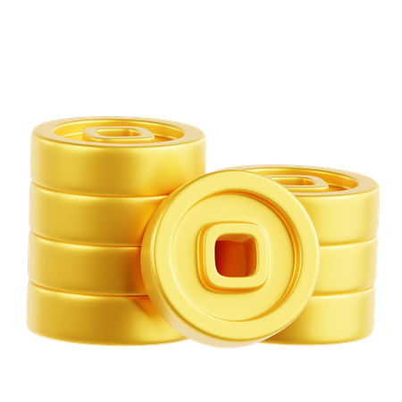 Pilha de moedas chinesas  3D Icon