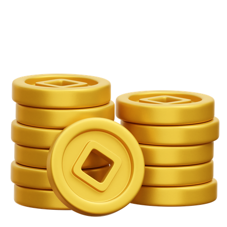 Pilha de moedas chinesas  3D Icon