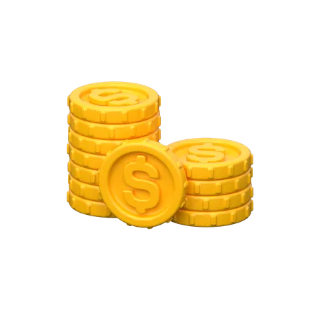 Pilha de moedas de ouro  3D Icon