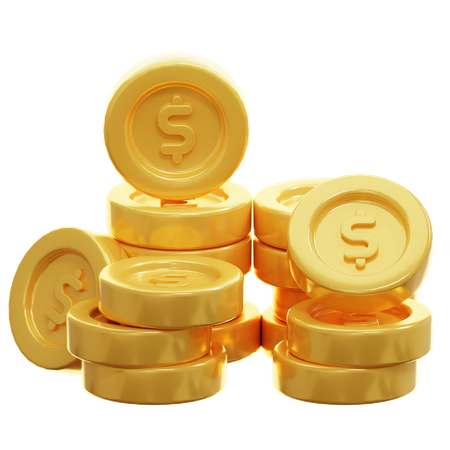 Pilha de moedas de ouro  3D Icon