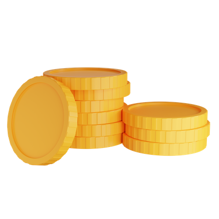 Pilha de moedas de ouro  3D Icon