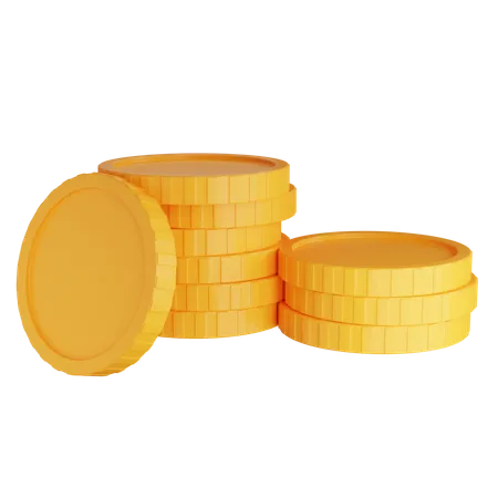 Pilha de moedas de ouro  3D Icon