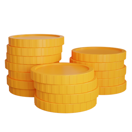 Pilha de moedas de ouro  3D Icon