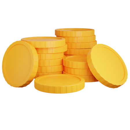 Pilha de moedas de ouro  3D Icon