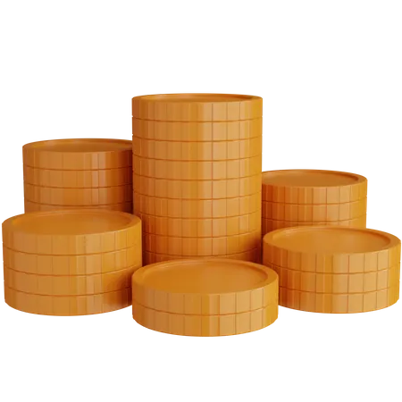 Pilha de moedas de ouro  3D Icon