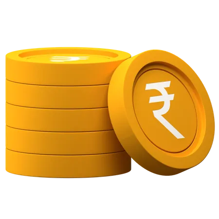 Pilha de moedas de rupia  3D Icon