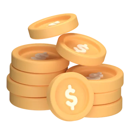 Pilha grande de moedas  3D Icon