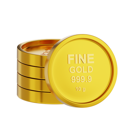 Pilha de moedas de ouro 10 g  3D Icon