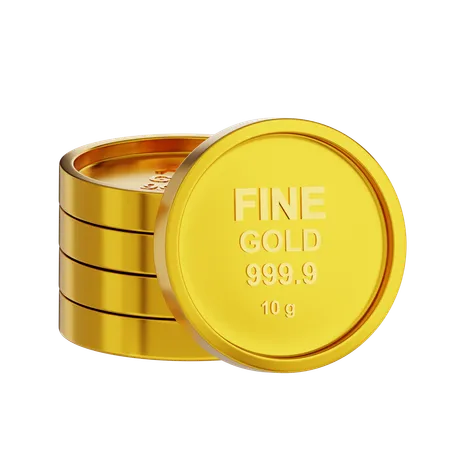 Pilha de moedas de ouro 10 g  3D Icon